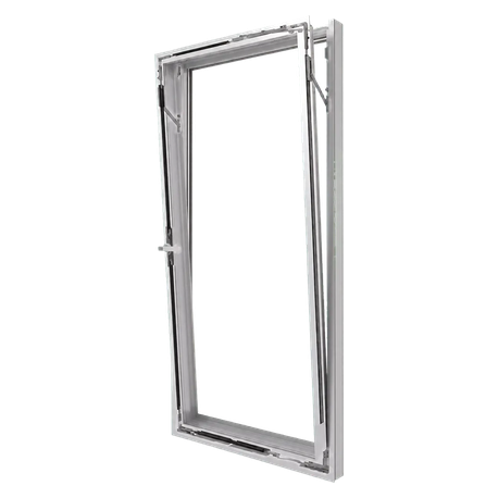 RC2-zertifiziertes Aluminium-Fenster von Schüco im Dreh-Kipp-Zustand mit sichtbarer Verriegelung