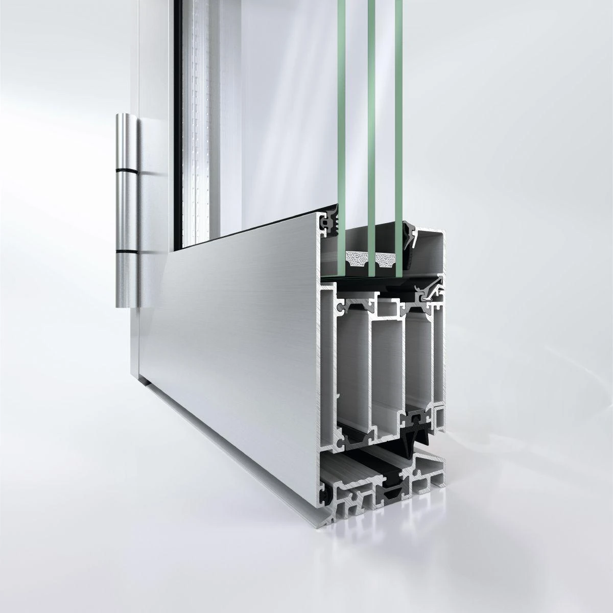Querschnitt des thermisch getrennten Schüco AD UP 75 BL Aluminium-Eingangstürprofils
