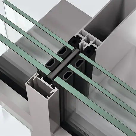 Querschnitt der Schüco FWS 35 PD.SI Panorama-Design-Fassade