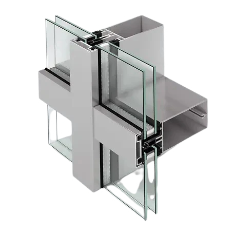 Profilquerschnitt der Schüco FWS 60 Aluminiumfassade