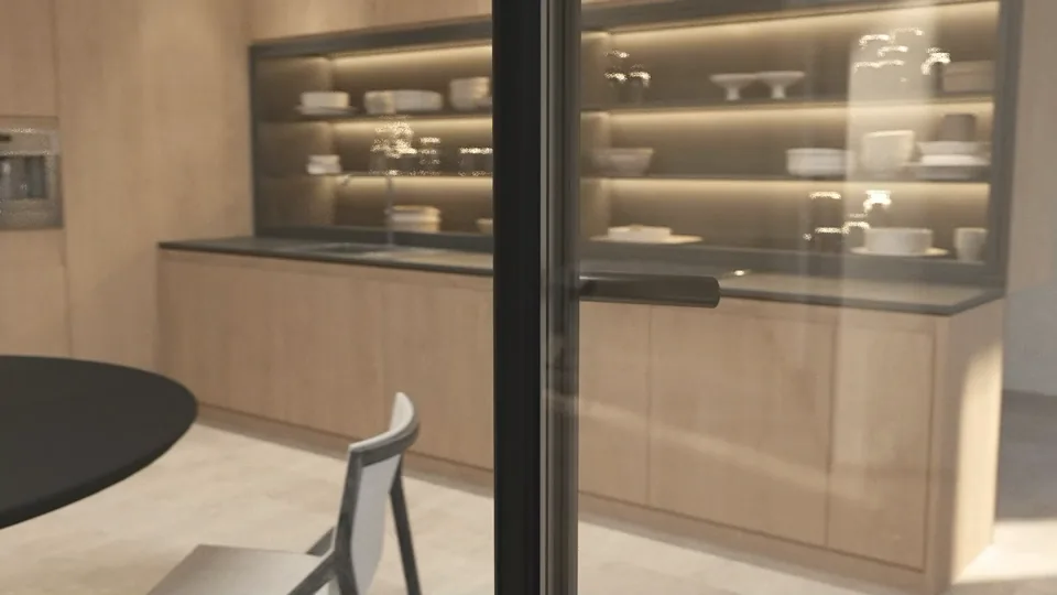 Schüco Aluminium-Holz Fenster als kombiniertes Element